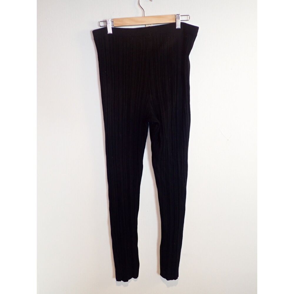 Open Edit Knit Pants Leggings Large Black Ribbed Sweatpants Skinny Sweater Pants